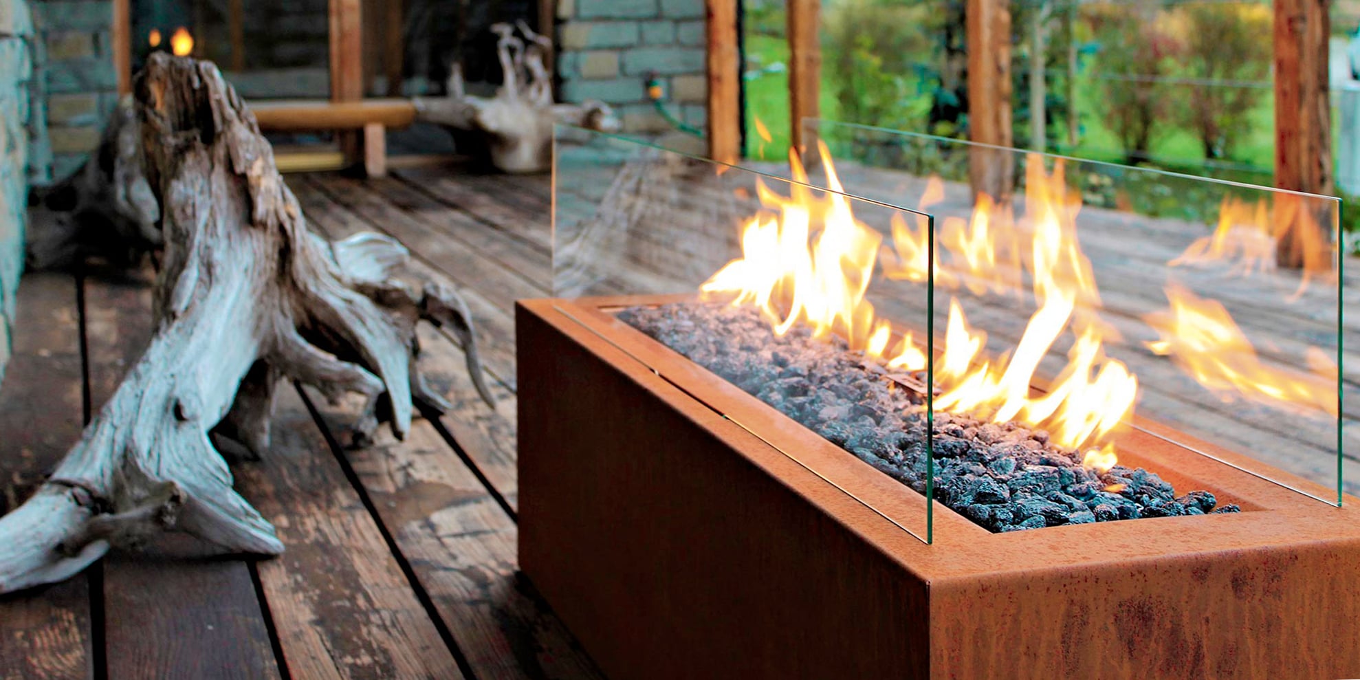 corten garden fireplace galio