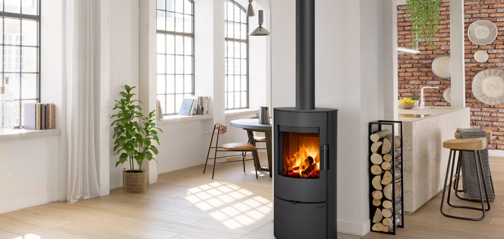 evora sheet metal fireplace stoves romotop interier big